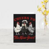 Chicken Cheers To The New Year  カード (黄色い花)