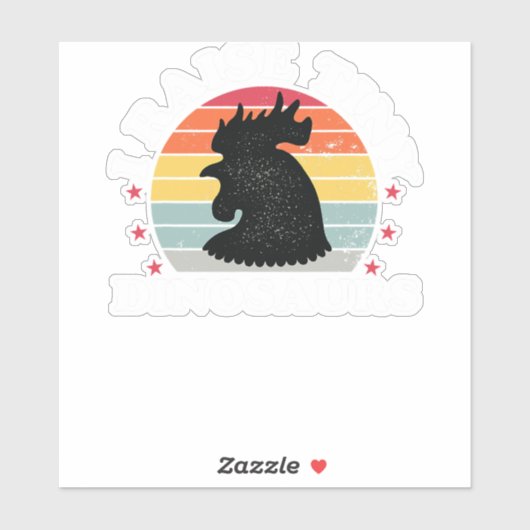 Chicken Chick I Raise Tiny Dinosaurs Funny Chicken シール (シート)