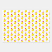 Chicken chick yellow watercolor stylish ラッピングペーパーシート (正面)