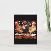 Chicken Christmas Merry Chickmas Santa Claus Hat F カード (正面)