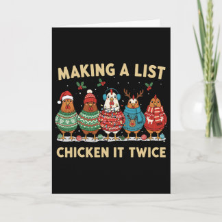 Chicken Christmas Shirt, Making A List Chicken It  カード