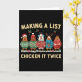 Chicken Christmas Shirt, Making A List Chicken It  カード (黄色い花)