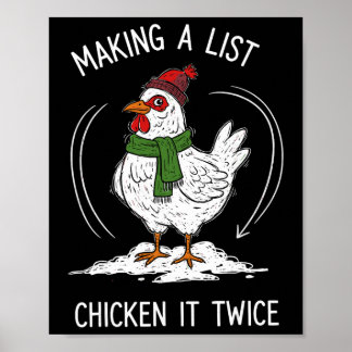 Chicken Christmas Shirt, Making A List Chicken It  ポスター