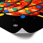 Chicken Christmas Tree Lights Farm Animal Santa Xm ポスター (角)