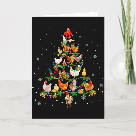 Chicken Christmas Tree Ornament Decor Xmas  カード (正面)
