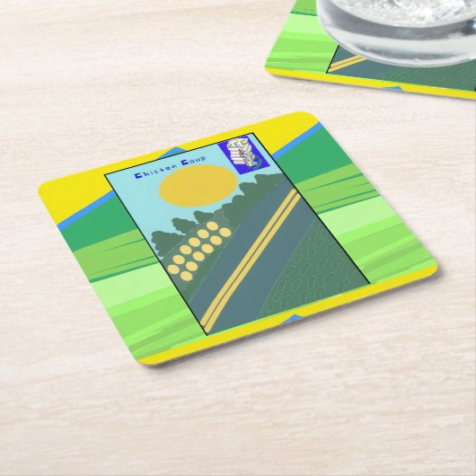 Chicken Coup スクエアペーパーコースター (アングル)