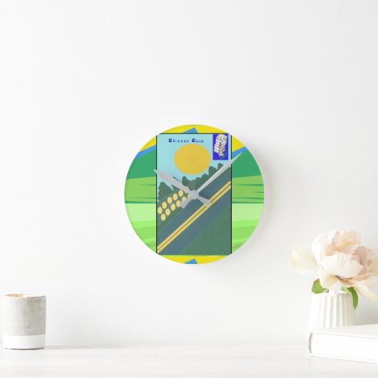 Chicken Coup  ラウンド壁時計 (ホーム)