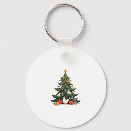 Chicken Cow Goat Horse Farm Animal Farmer Christma キーホルダー (正面)