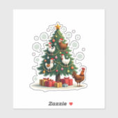 Chicken Cow Goat Horse Farm Animal Farmer Christma シール (シート)