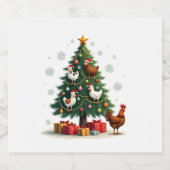 Chicken Cow Goat Horse Farm Animal Farmer Christma スパークリングワインラベル (シングルラベル)