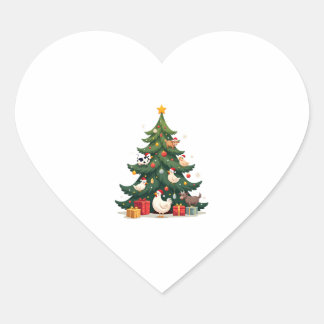Chicken Cow Goat Horse Farm Animal Farmer Christma ハートシール