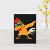 Chicken Dab Meme Animal Dance Funny For Men Women  カード (黄色い花)