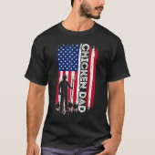 Chicken DAD American Flag Poultry Farmer Dad Fathe Tシャツ (正面)