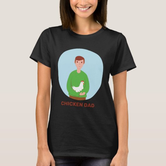 Chicken Dad Hen Red Junglefowl Fowl Bird Farmer Fa Tシャツ (正面)