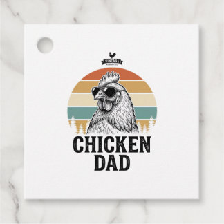 Chicken Dad Vintage Sunset Funny Chicken Lover Shi フェイバータグ