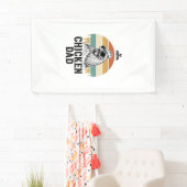 Chicken Dad Vintage Sunset Funny Chicken Lover Shi 横断幕 (インサイチュ)