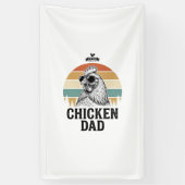 Chicken Dad Vintage Sunset Funny Chicken Lover Shi 横断幕 (縦)