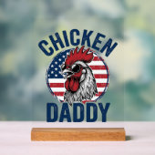 Chicken Daddy Rooster Vintage Patriotic Shirt Desi アクリルサイン (ニュートラル)