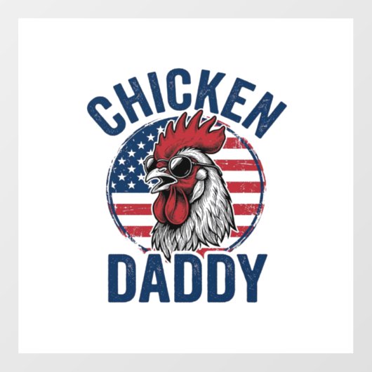 Chicken Daddy Rooster Vintage Patriotic Shirt Desi ウィンドウサイン (シート)