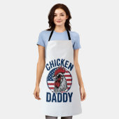 Chicken Daddy Rooster Vintage Patriotic Shirt Desi エプロン (着用した状態)