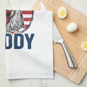 Chicken Daddy Rooster Vintage Patriotic Shirt Desi キッチンタオル (四つ折り)