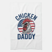 Chicken Daddy Rooster Vintage Patriotic Shirt Desi キッチンタオル (縦)