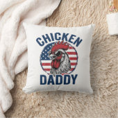 Chicken Daddy Rooster Vintage Patriotic Shirt Desi クッション (ブランケット)