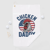 Chicken Daddy Rooster Vintage Patriotic Shirt Desi ゴルフタオル (インサイチュ)
