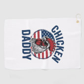 Chicken Daddy Rooster Vintage Patriotic Shirt Desi ゴルフタオル (横)