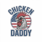 Chicken Daddy Rooster Vintage Patriotic Shirt Desi シール (正面)