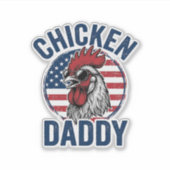 Chicken Daddy Rooster Vintage Patriotic Shirt Desi シール (正面)