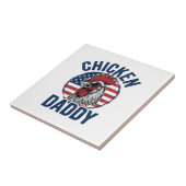 Chicken Daddy Rooster Vintage Patriotic Shirt Desi タイル (側面)