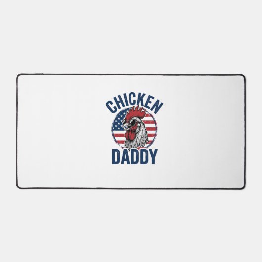 Chicken Daddy Rooster Vintage Patriotic Shirt Desi デスクマット (正面)