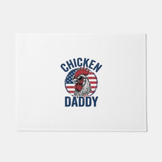Chicken Daddy Rooster Vintage Patriotic Shirt Desi ドアマット (正面)
