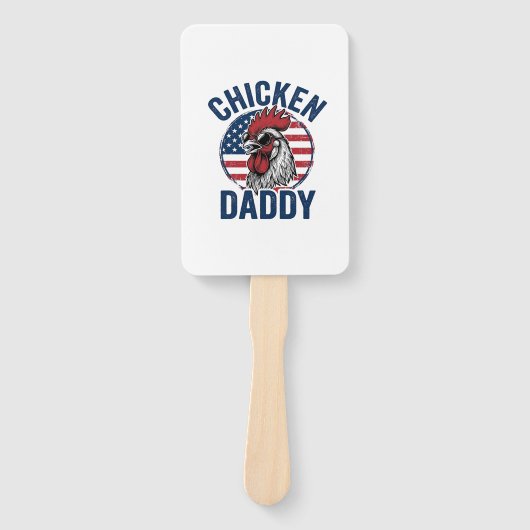 Chicken Daddy Rooster Vintage Patriotic Shirt Desi ハンドファン (正面)
