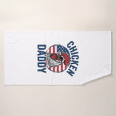 Chicken Daddy Rooster Vintage Patriotic Shirt Desi バスタオル (バスタオル)