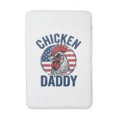 Chicken Daddy Rooster Vintage Patriotic Shirt Desi バスマット (正面縦)