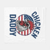 Chicken Daddy Rooster Vintage Patriotic Shirt Desi フリースブランケット (正面(横))