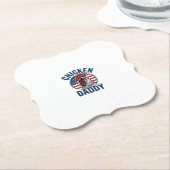 Chicken Daddy Rooster Vintage Patriotic Shirt Desi ペーパーコースター (アングル)