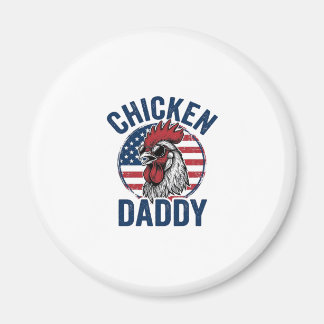 Chicken Daddy Rooster Vintage Patriotic Shirt Desi マグネット