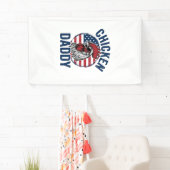 Chicken Daddy Rooster Vintage Patriotic Shirt Desi 横断幕 (インサイチュ)