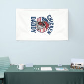 Chicken Daddy Rooster Vintage Patriotic Shirt Desi 横断幕 (トレードショー)