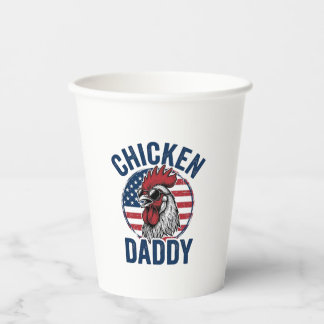 Chicken Daddy Rooster Vintage Patriotic Shirt Desi 紙コップ