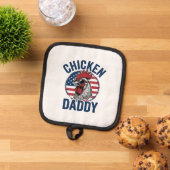 Chicken Daddy Rooster Vintage Patriotic Shirt Desi 鍋敷き (トップダウン)