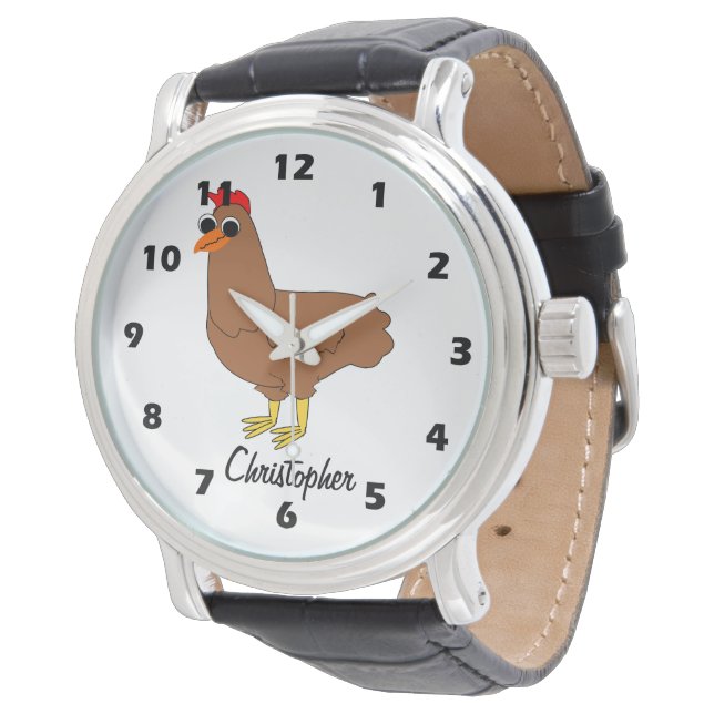 Chicken Design Personalised 腕時計 (アングル)