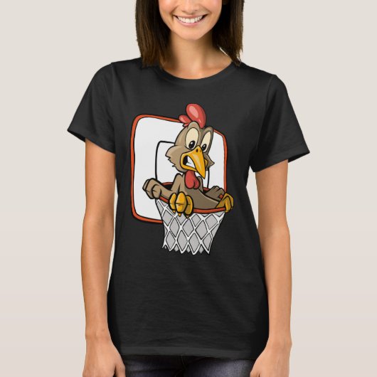 Chicken Dunking Basketball Tシャツ (正面)