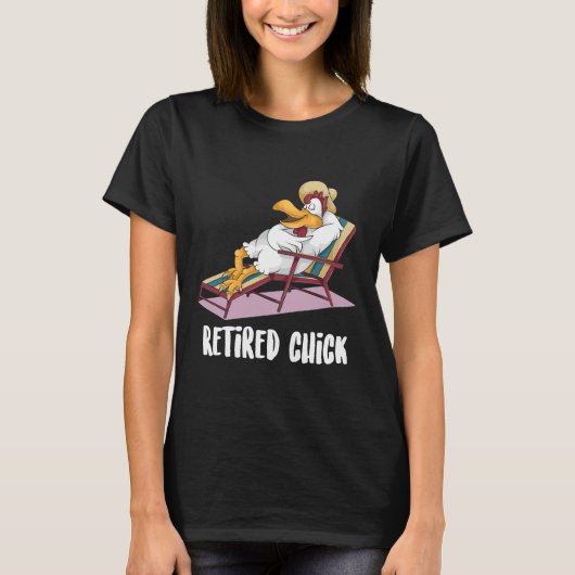 Chicken enjoying sun retiremen tシャツ (正面)