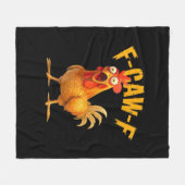 Chicken F-Caw-F Classic Cool Unique フリースブランケット (正面(横))