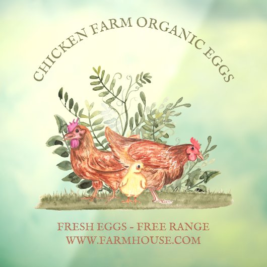 Chicken Farm Fresh Eggs small ウィンドウサイン (シート3)