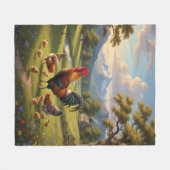 Chicken Farm House  フリースブランケット (正面(横))